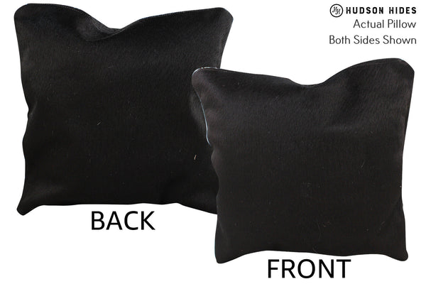 Solid Black Cowhide Pillow #74693