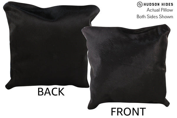 Solid Black Cowhide Pillow #74707