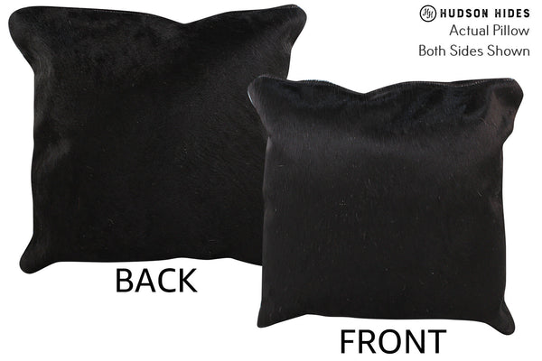 Solid Black Cowhide Pillow #74712