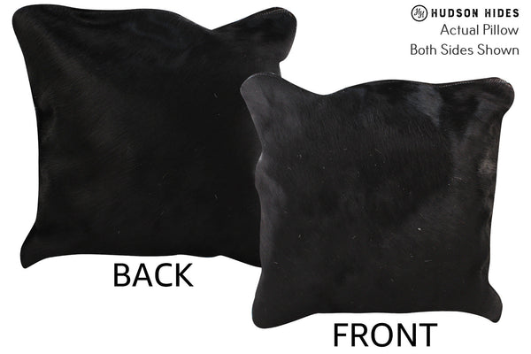 Solid Black Cowhide Pillow #74719