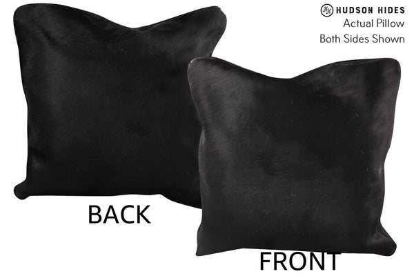 Solid Black Cowhide Pillow #74728