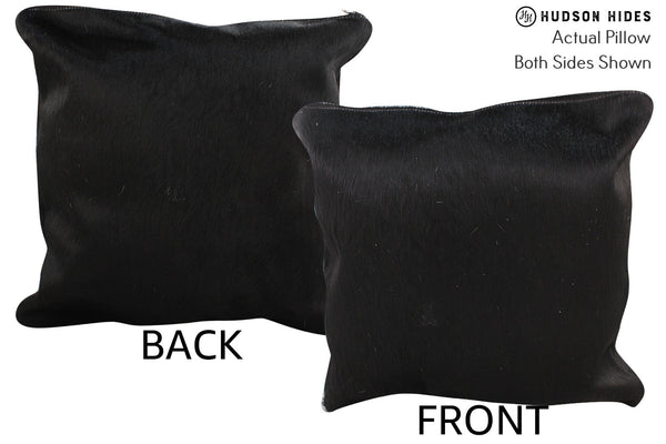 Solid Black Cowhide Pillow #74739
