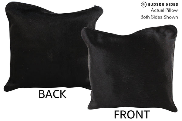 Solid Black Cowhide Pillow #74811