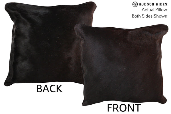 Solid Black Cowhide Pillow #74815