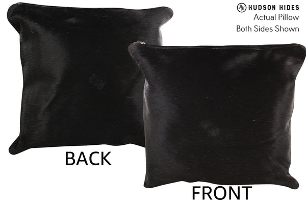 Solid Black Cowhide Pillow #74818