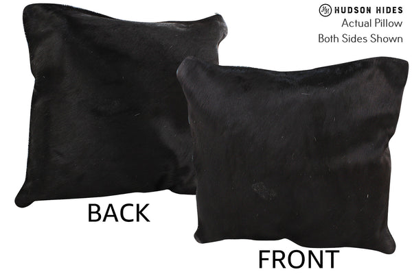 Solid Black Cowhide Pillow #74828