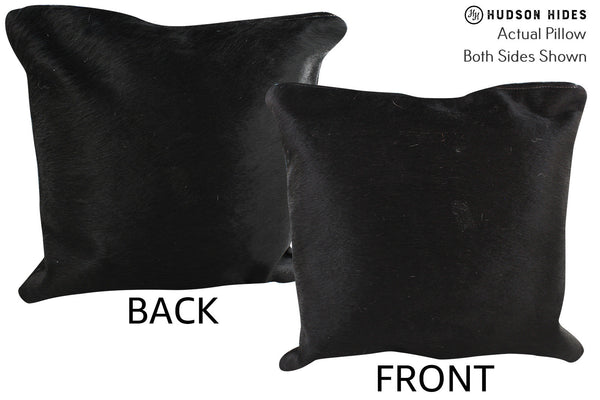 Solid Black Cowhide Pillow #74833