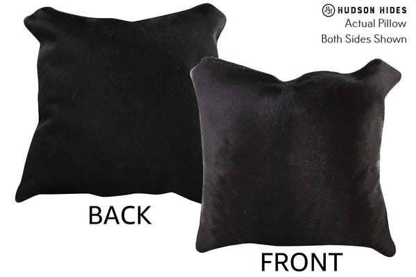 Solid Black Cowhide Pillow #74846