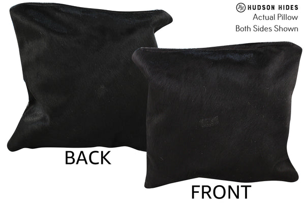 Solid Black Cowhide Pillow #74850