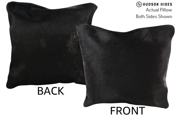 Solid Black Cowhide Pillow #74874