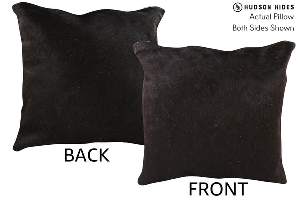 Solid Black Cowhide Pillow #74888