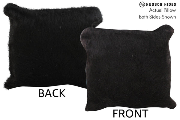 Solid Black Cowhide Pillow #74906