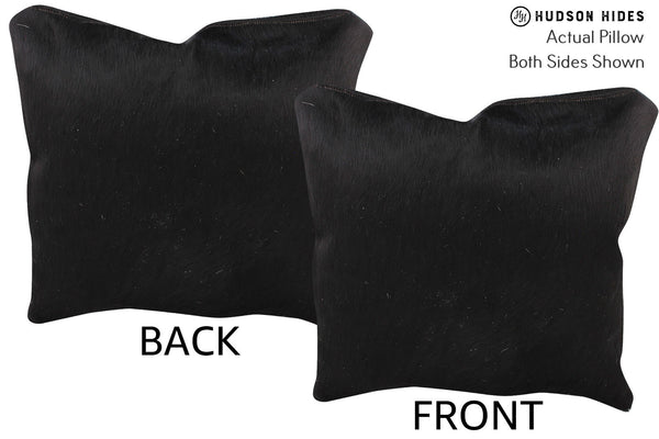 Solid Black Cowhide Pillow #74912