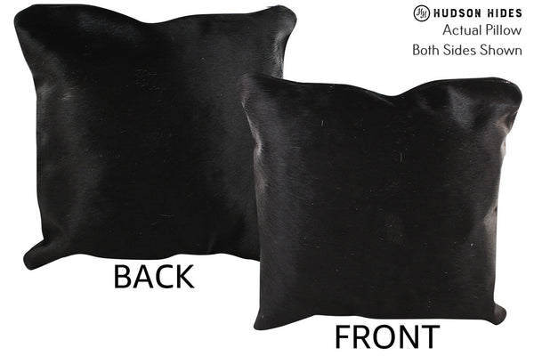 Solid Black Cowhide Pillow #74920