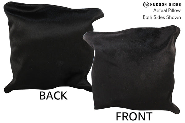Solid Black Cowhide Pillow #74926