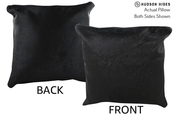 Solid Black Cowhide Pillow #74976