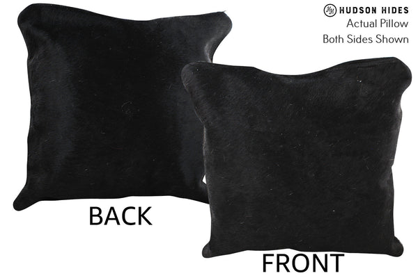 Solid Black Cowhide Pillow #74999