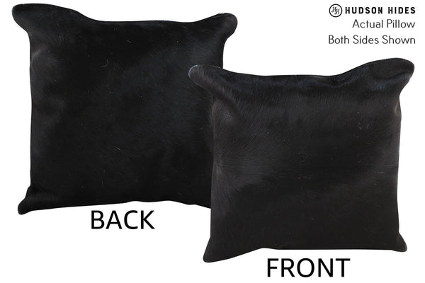 Solid Black Cowhide Pillow #75006
