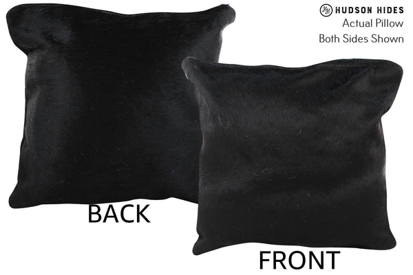 Solid Black Cowhide Pillow #75050