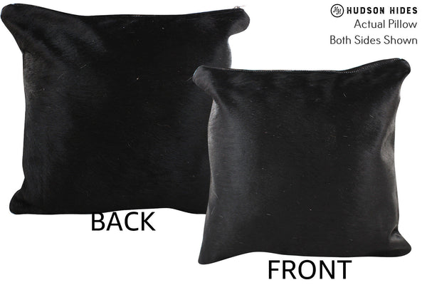 Solid Black Cowhide Pillow #75056