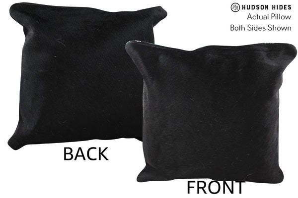 Solid Black Cowhide Pillow #75065