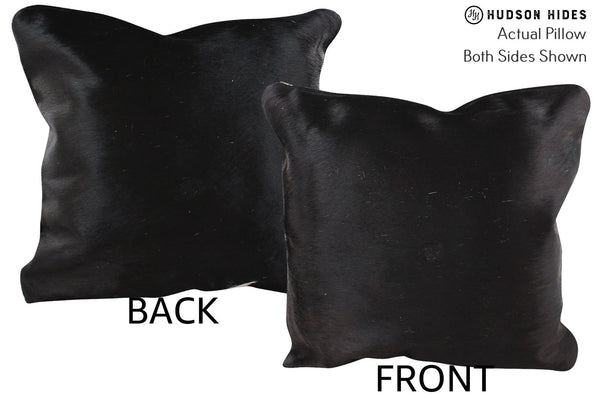 Solid Black Cowhide Pillow #75072