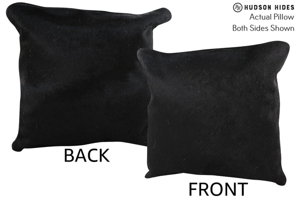 Solid Black Cowhide Pillow #75081