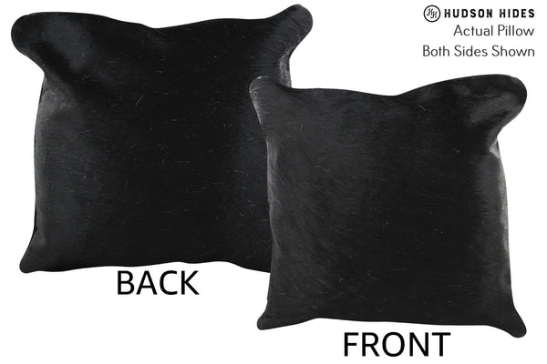 Solid Black Cowhide Pillow #75089