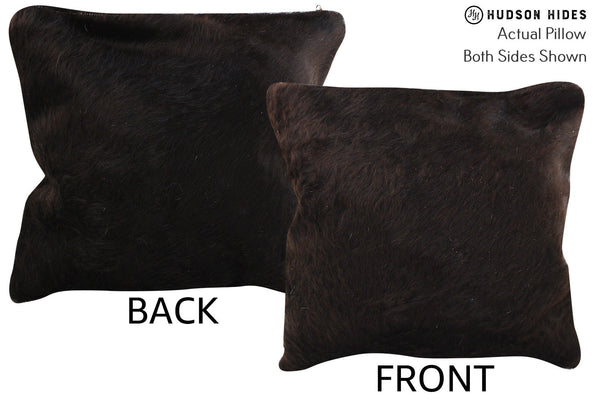 Solid Black Cowhide Pillow #75093