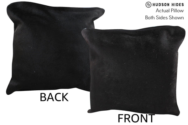 Solid Black Cowhide Pillow #75097