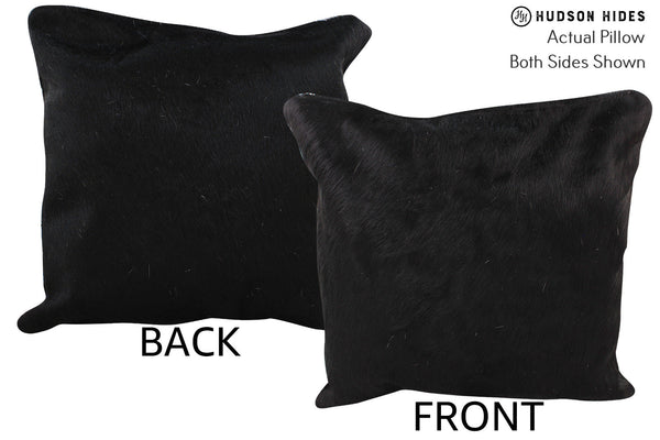 Solid Black Cowhide Pillow #75103