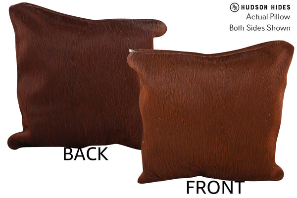 Solid Brown Cowhide Pillow #75123