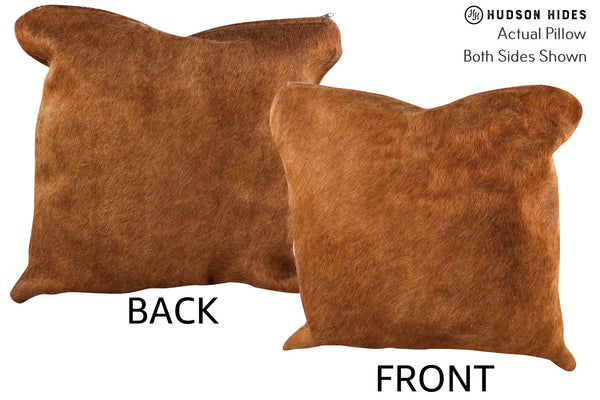 Solid Brown Cowhide Pillow #75132