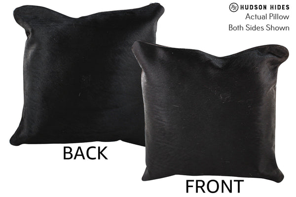 Solid Black Cowhide Pillow #75152