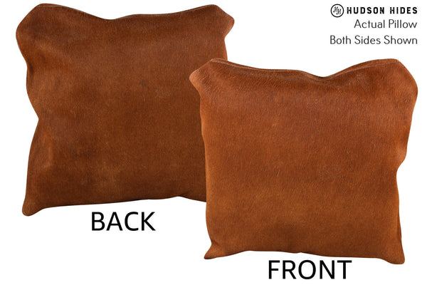 Solid Brown Cowhide Pillow #75232