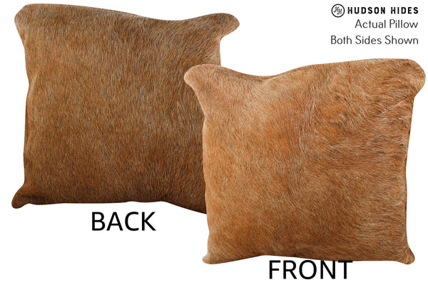 Solid Brown Cowhide Pillow #75260