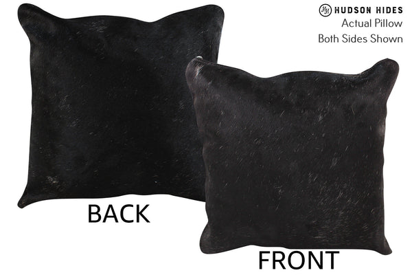 Solid Black Cowhide Pillow #75319