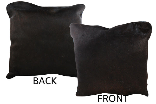 Solid Black Cowhide Pillow #75434