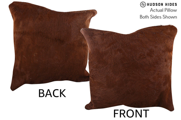 Solid Brown Cowhide Pillow #75493