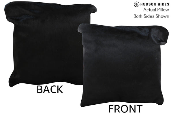 Solid Black Cowhide Pillow #75503