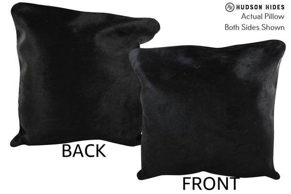 Solid Black Cowhide Pillow #75508