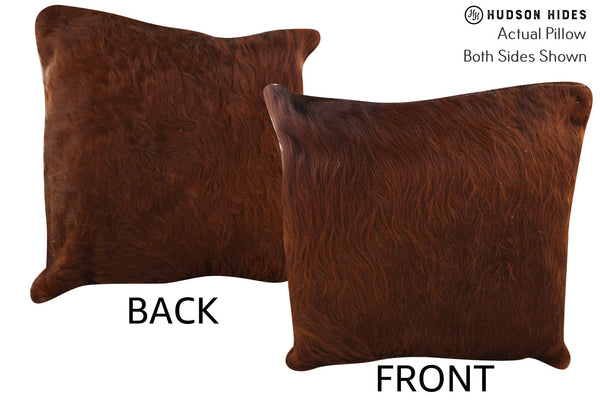 Solid Brown Cowhide Pillow #75512