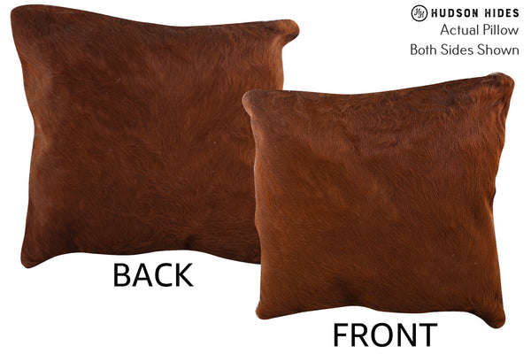 Solid Brown Cowhide Pillow #75518