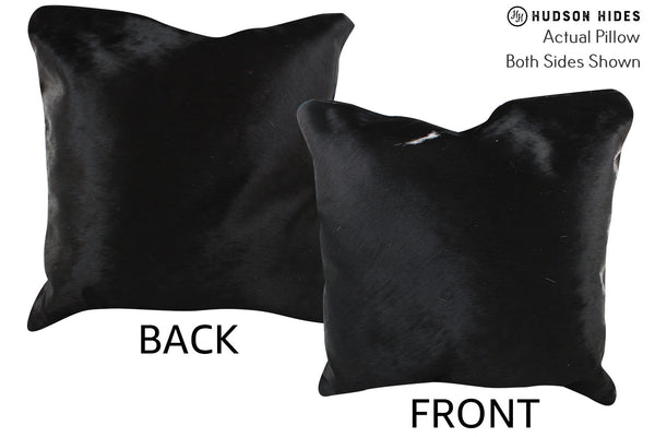 Solid Black Cowhide Pillow #75537