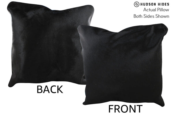 Solid Black Cowhide Pillow #75561