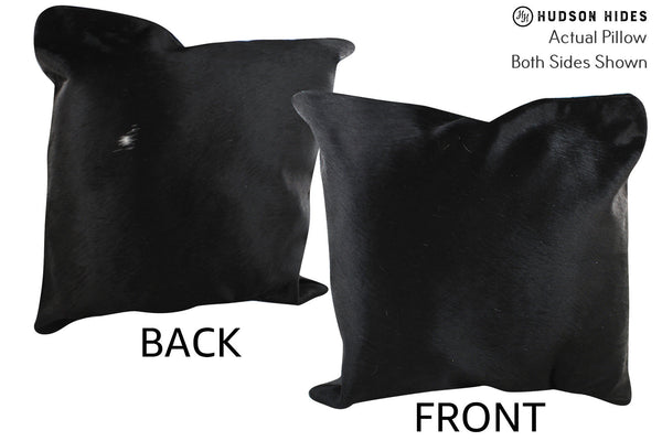 Solid Black Cowhide Pillow #75567