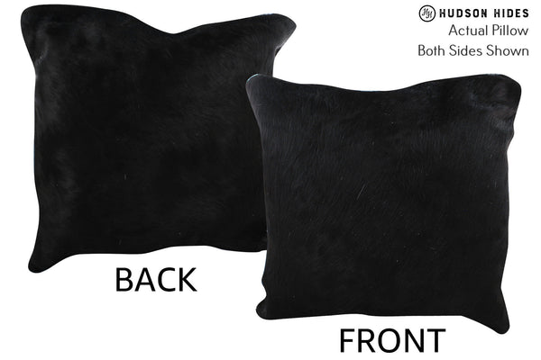 Solid Black Cowhide Pillow #75572