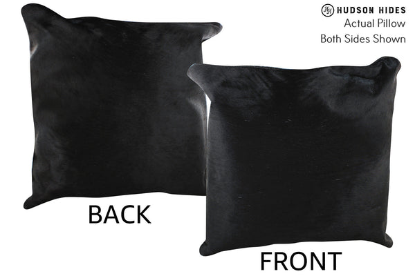 Solid Black Cowhide Pillow #75576