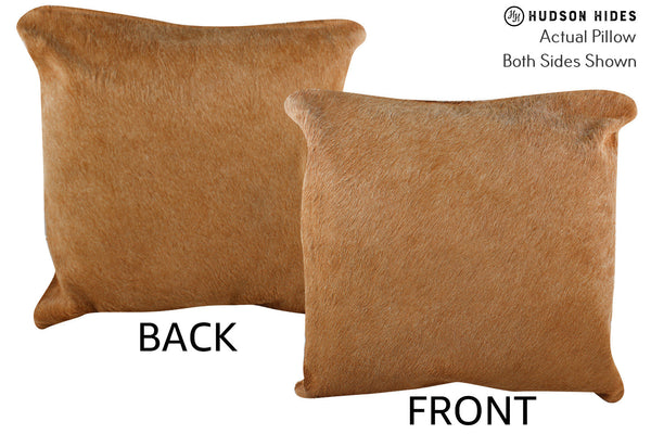 Solid Brown Cowhide Pillow #75590