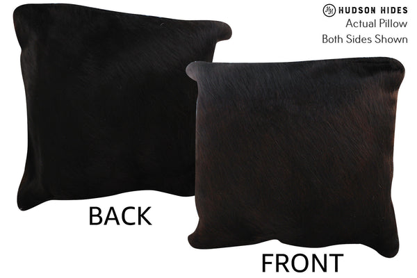Solid Black Cowhide Pillow #75593